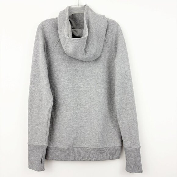 Marcella Geneva Sweatshirt Size L Hoodie Melange Gray Tulip Hem Thumbhole Cotton - Picture 4 of 11